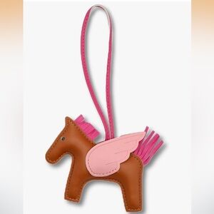 Brown pink Horse Pegasus pony Bag Charm designer look luxury style for bag purse